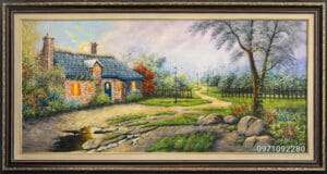 Tranh phong cảnh ngôi nhà hạnh phúc Châu Âu tuyệt đẹp