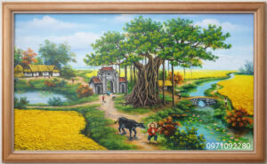 tranh sơn dầu phong cảnh đồng quê đẹp ý nghĩa