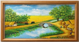 tranh phong cảnh đồng quê gần gũi hoài niệm