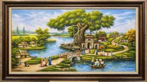 Tranh phong cảnh đồng quê ý nghĩa trang trí
