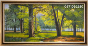Tranh phong cảnh thiên nhiên hàng cây trong rừng