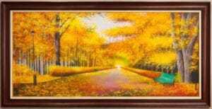 Tranh phong cảnh treo phòng khách đẹp vẽ tay