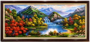 Tranh phong cảnh sơn thủy tài lộc núi non vững trãi