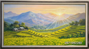 Tranh ruộng bậc thang tây bắc hùng vĩ đẹp