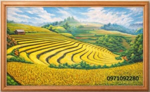 tranh phong cảnh ruộng bậc thang treo phòng làm việc