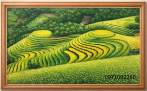 tranh phong cảnh ruộng bậc thang sơn dầu